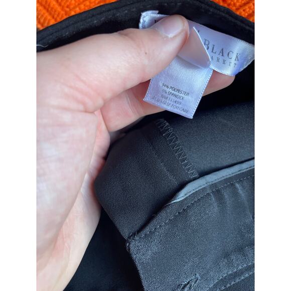 White House Black Market Womens Black Wide Leg Crop Pant Trouser sz 4 - Picture 7 of 8